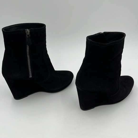 Prada Black Suede Wedge Ankle Boots - Size 38 - Picture 12 of 17